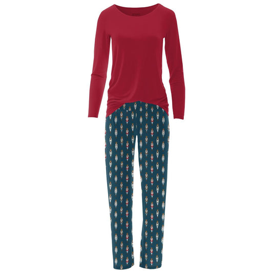 Kickee - Women's Long Sleeve Tee & Pajama Pants Set