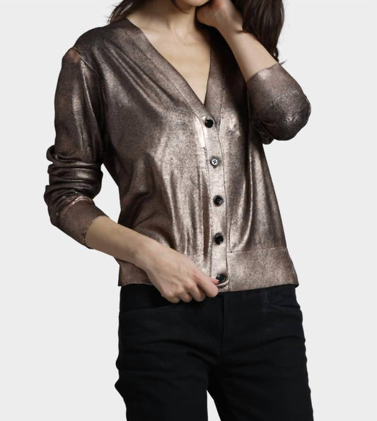 Minnie Rose - Metallic Print Cardigan