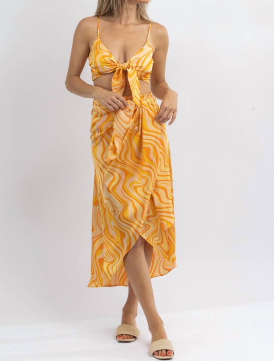 SUNSET COCKTAILS MULTISWIRL SKIRT SET