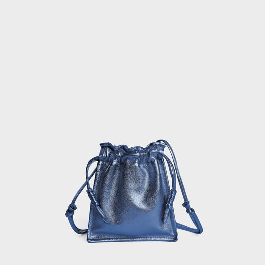 Lemiz - Women's Mini Bowie Drawstring Leather Bag