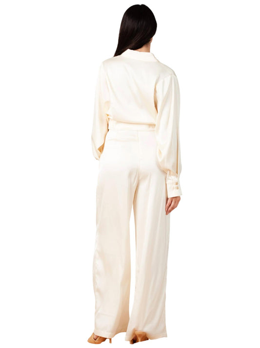 Lucca - Satin Button Down Blouse