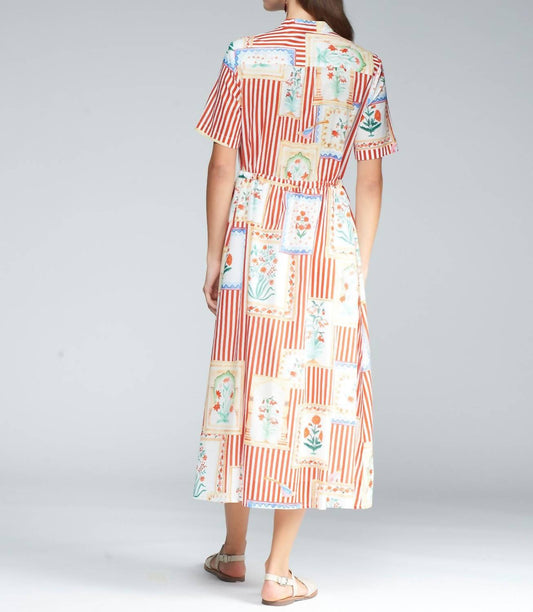 Vilagallo - DRESS AROA PATCHWORK RAYAS PRINT