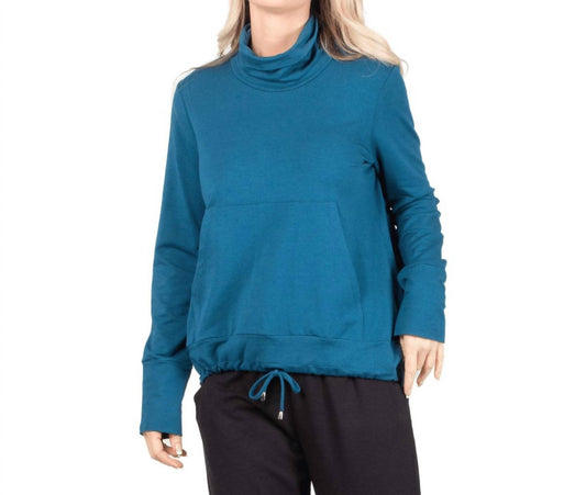 Pure Essence - Drawstring Hem Turtleneck Pullover