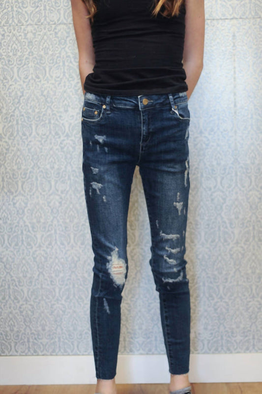 Tractr - Nina High Rise Distressed Jeans