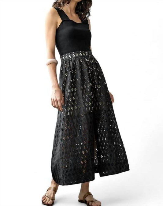 Lilla P - Eyelet Side Button Maxi Skirt
