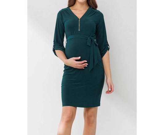Hello Mia - Women's Maternity Half Zip Nursing Dress