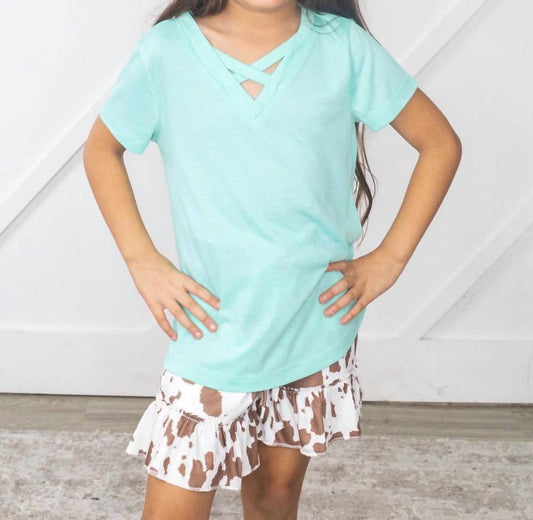 Southern Grace - Girl's Tangled V-Neck Basics Shirt