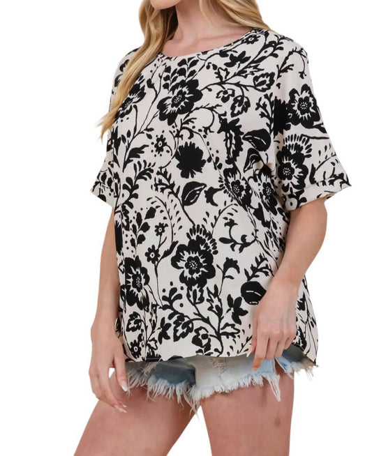 Bombom - Floral Short Sleeve Top