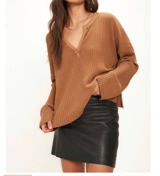 Project Social T - Getaway Notch Neck Sweater Rib Pullover