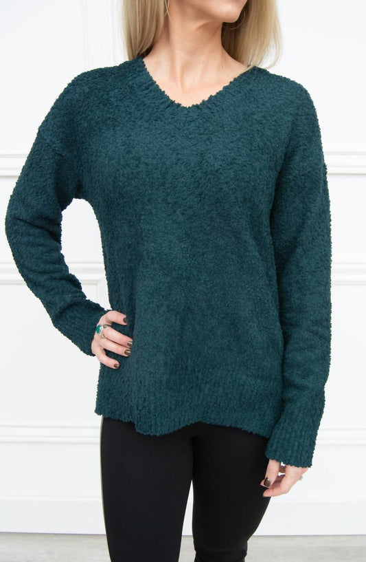 V-Neck Teddy Sweater