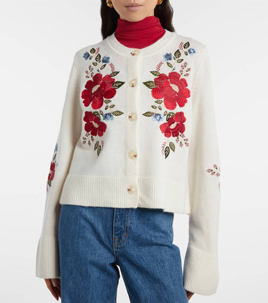 Farm Rio - Flowers Embroidery Cardigan