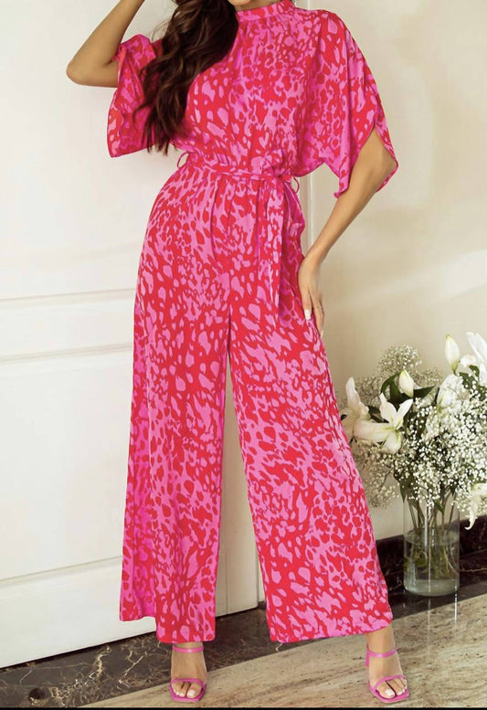 Dear Lover - Rose Leopard Jumpsuit