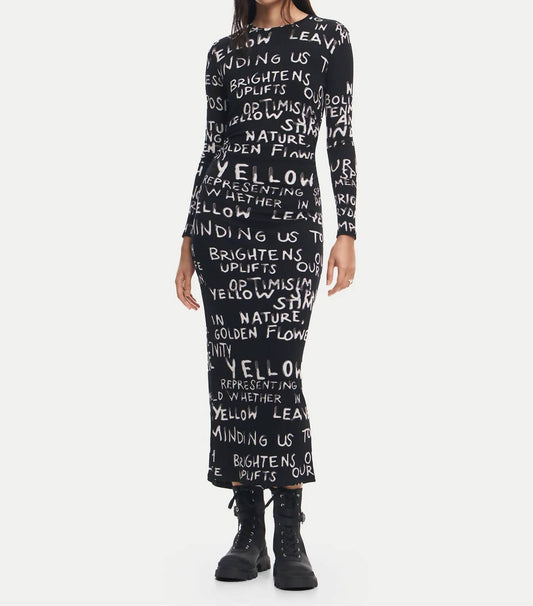 Desigual - Midi Dress With Phrases