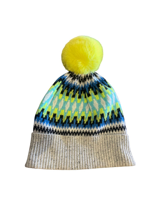 Brodie Cashmere - ELECTRIC FAIRISLE BEANIE