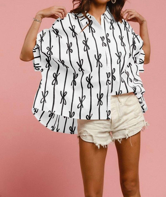 Bibi - Bow button up shirt