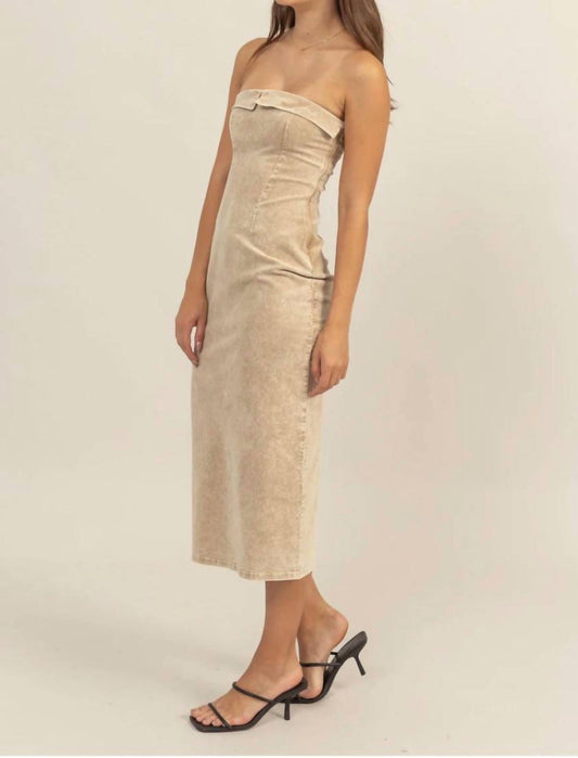 Hyfve - Washed Corduroy Strapless Dress