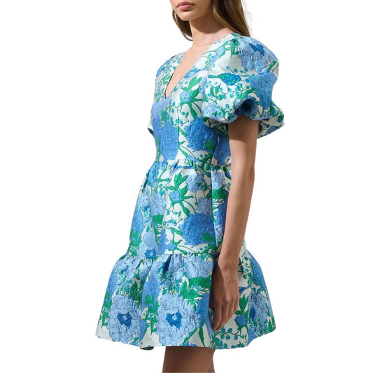 Sugarlips - Floral Jacquard Tiered Mini Dress