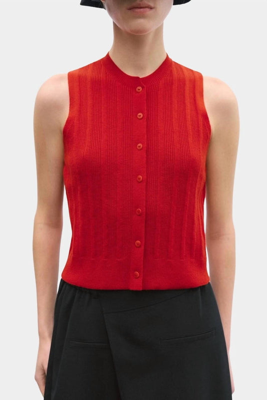 Cordera - Merino Wool Ribbed Waistcoat Top
