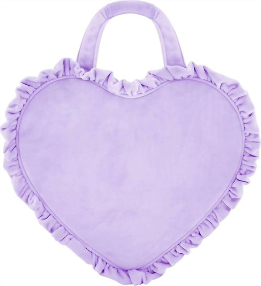 Stoney Clover Lane - Women's Velvet Ruffle Mini Heart Tote Bag