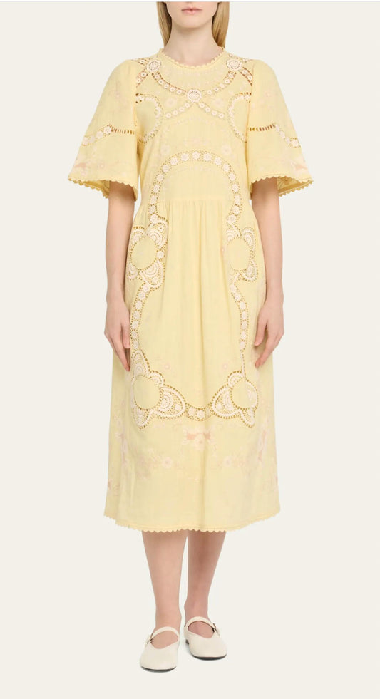 Sea - Vesna Embroidery Midi Dress