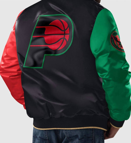 Starter - Men's Indiana Pacers History Month Quilted Lining Satin Full-Snap Jacket