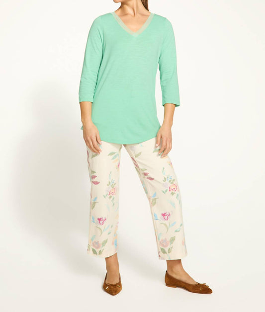 Fdj - Three-Quarter Sleeve V-Neck Tee