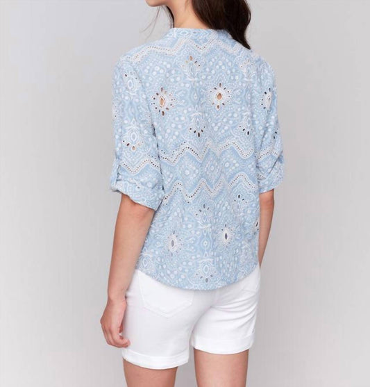 Charlie B - Eyelet Embroidery Blouse