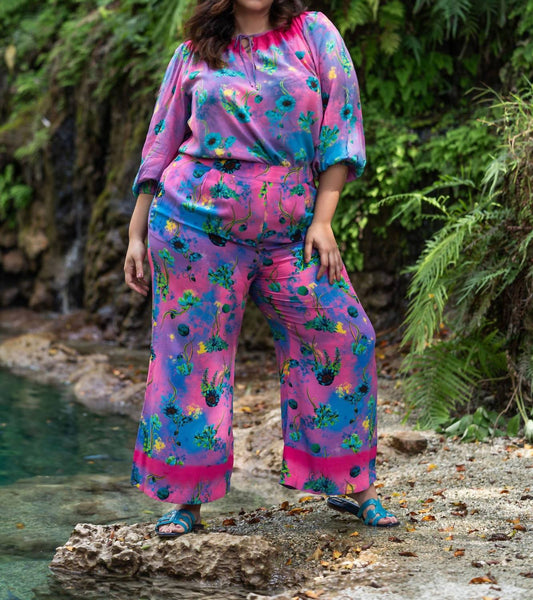 La Fuori - FLORAL PURPLE PANTS