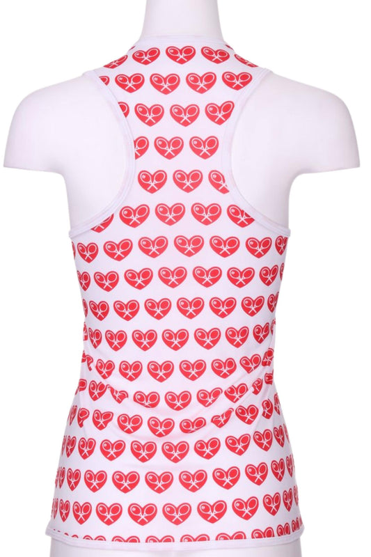 Love Love Tennis - Women's Mini Hearts Vee Tank