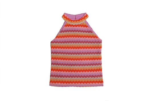 Mia - Girl's Zig Zag Crochet Halter Top