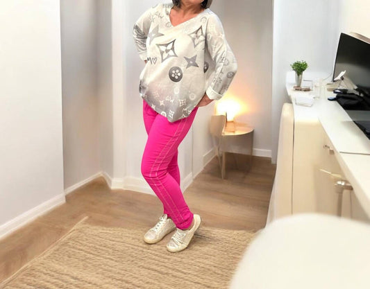 Made In Italy - Italian Magic Pants With A Subtle Chic Glam Side Panel