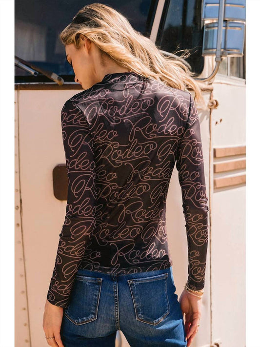 Merigold Kiss - Rodeo Script Mesh Top