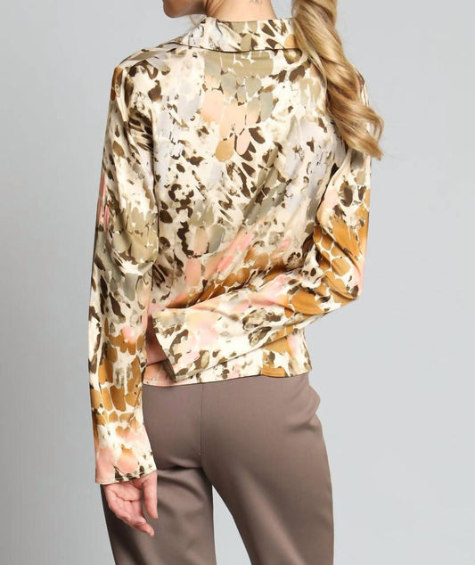 Lola & Sophie - Safari Printed Zip Front Shirt