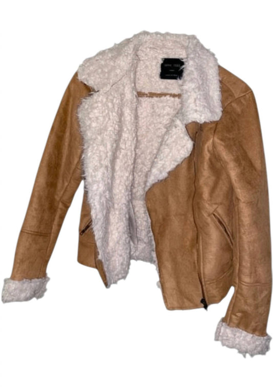 Love Tree - Women's Faux Shearling Long Sleeve Jacket