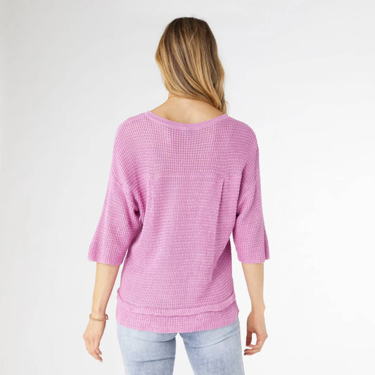 Coco + Carmen - Mavis V-neck Elbow Sleeve Knit Top