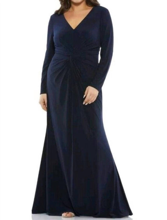 Mac Duggal - Women's Plus Twist Front Jersey Gown