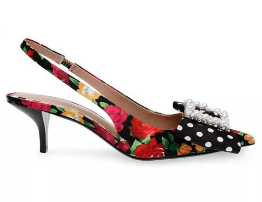 Betsey Johnson - Women's Birdy Rose Floral Slingback Heels