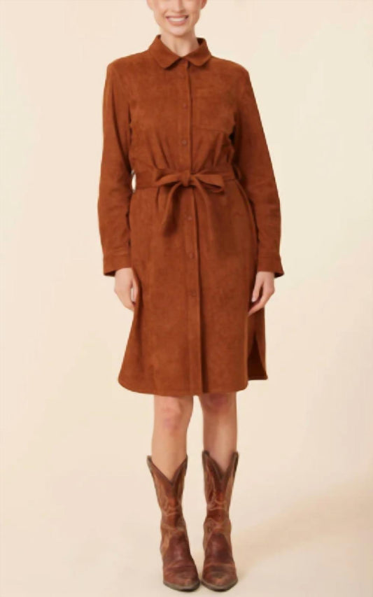 Dolce Cabo - Faux Suede Belted Dress