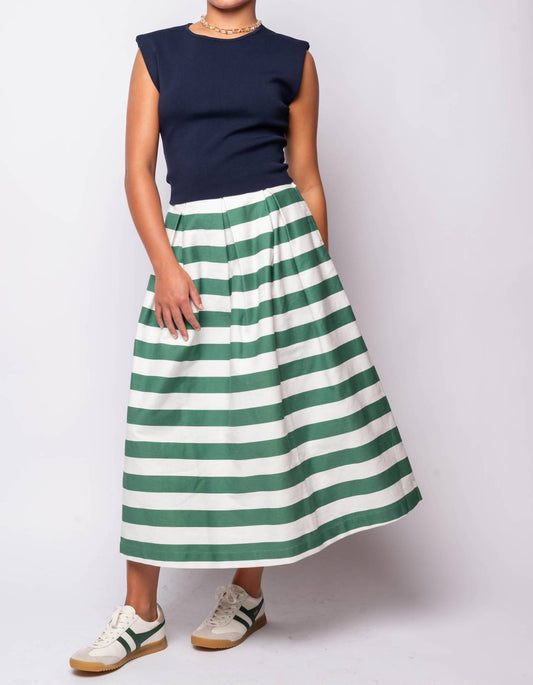 English Factory - Bold Stripe Midi Skirt