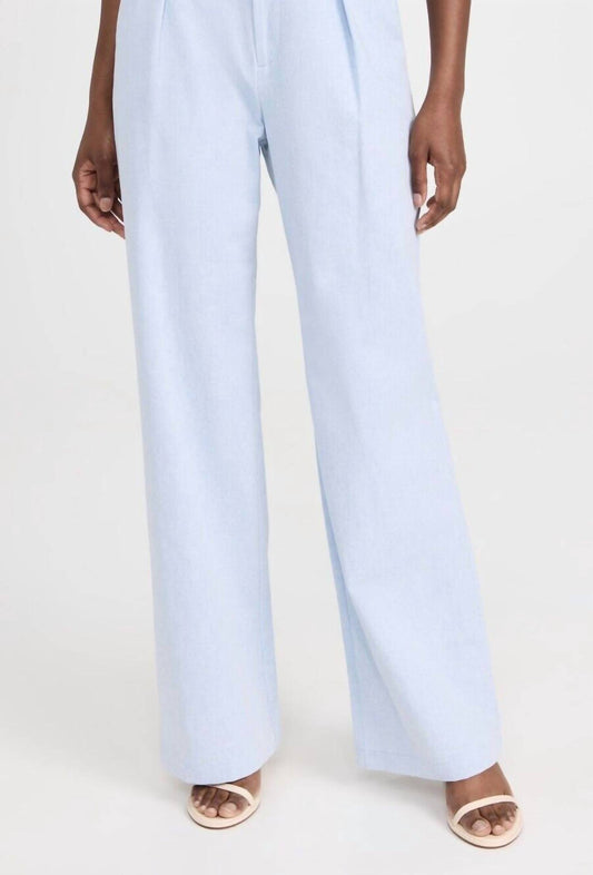 Paige - Pleated Light Chambray Linen Trousers