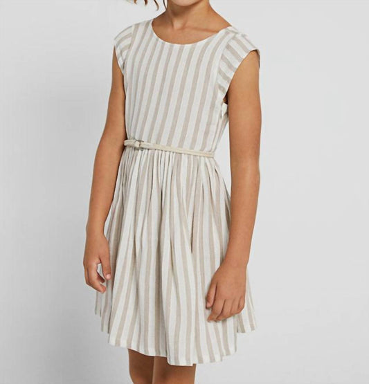 Mayoral - Kid's Striped Linen Belted Dress