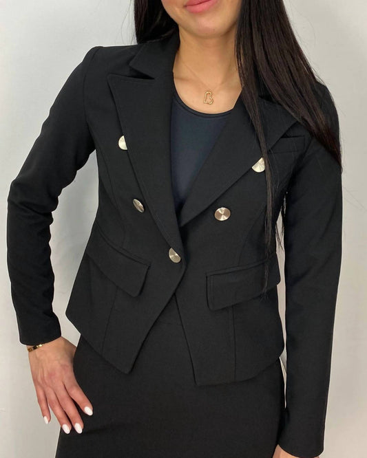 Mosaic - Collared Jacket With Pockets