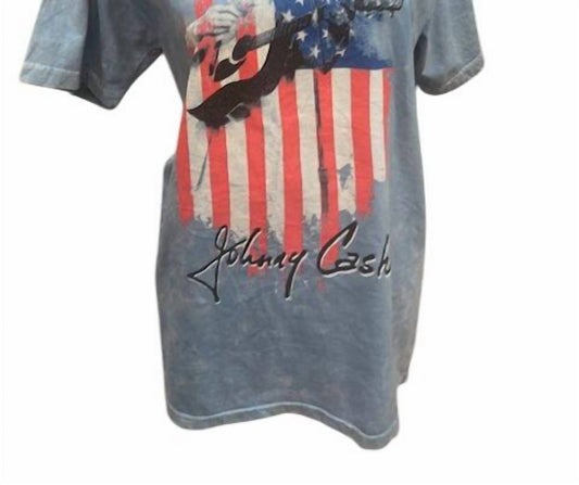 Archival Apparel - Women's Johnny Cash American Flag Short Sleeve T-shirt