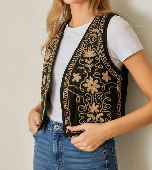 Baevely By Wellmade - Amalia Embroidered Vest