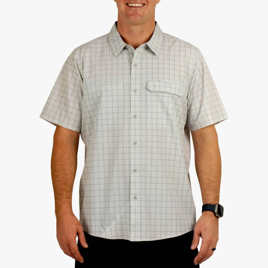 Aftco - Air-o Mesh Printed Short Sleeve Button Down Shirt