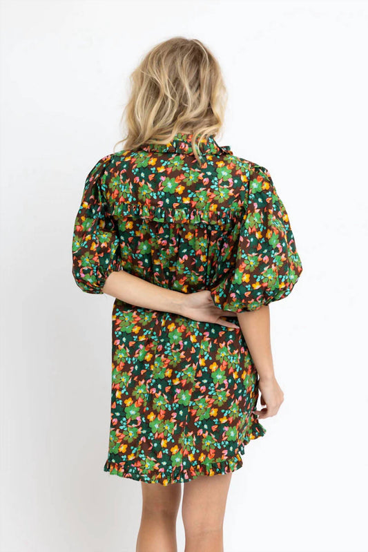 Karlie - Floral Puff Sleeve Pocket Dress
