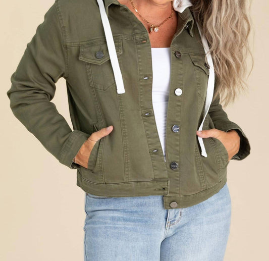 Risen - Denim Jacket With White Removable Hood