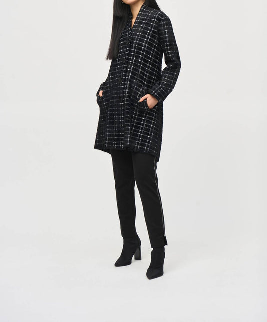 Joseph Ribkoff - Bohemian Windowpane Blend Coat