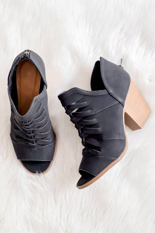 Qupid - Women Strappy Peep Toe Heel