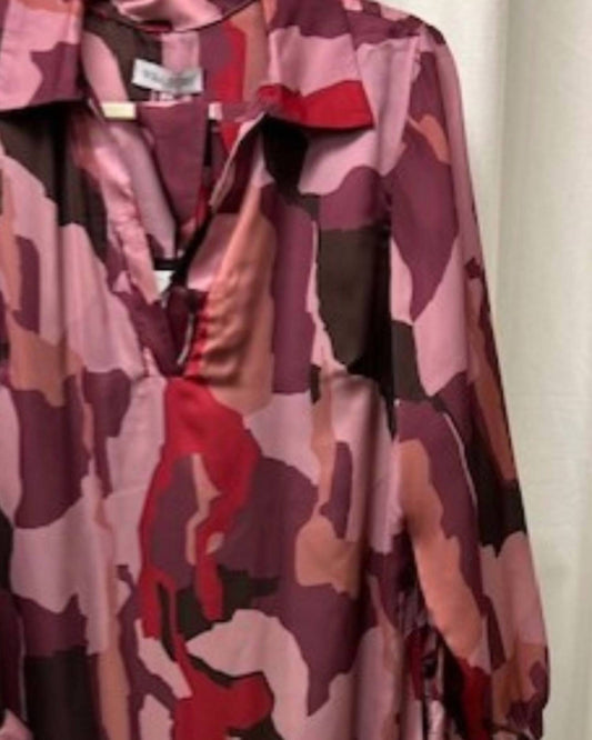 Willa Story - Women's Long Sleeve Button Front Side Slit Dress